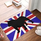 French Bulldog Pet Bedroom Mat British Doormat Flannel Carpet Entrance Door Rug