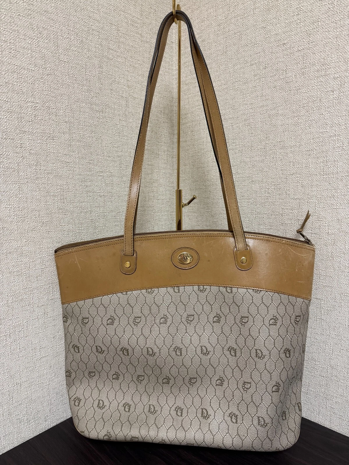sac fourre tout vintage christian dior monogramme cuir marron authentique du JAPON