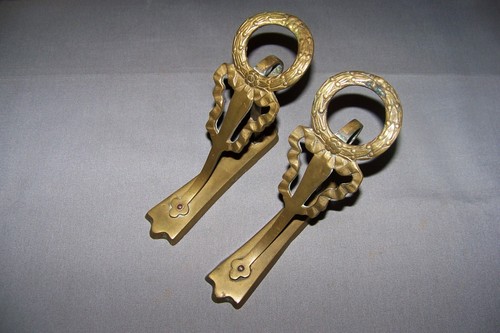 ONE PAIR, Vintage, Solid Brass, Decorative, Curtain Rod Holders - SEE INFO - Picture 2 of 6