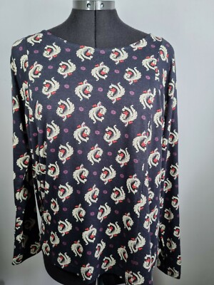 Noa Noa Women's Longsleeve T-Shirt, Multicolour Autumn Print. Size S