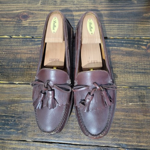 Orvis Men's Tasseled Loafers Brown Leather Size 9 / 668312 Made in Brazil - Picture 11 of 13