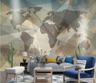 3D Retro World Map G5835 Wallpaper Wall Murals Removable Self-adhesive Honey
