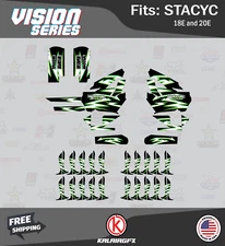 Graphics Kit for STACYC 18E 20E Electric Bike (All Years) Vizion -green