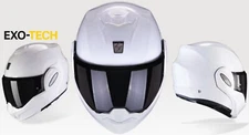 Scorpion Exo-tech Motorcycle Helmet White White Folding Chin Rest 