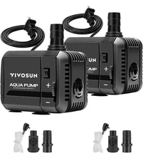 VIVOSUN 210GPH Submersible Water Pump 8W Quiet Flow Speed Control Pump, 2-pack