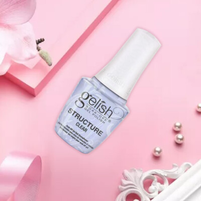 Harmony Gelish UV Structure Gel ''CLEAR'' in the bottle LED Brush On 0.5 OZ