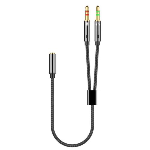 Headphone Splitter 3.5mm Female to Dual Male Audio Microphone Y Splitter Comp...