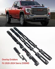 NEW Door Tailgate Overlay Emblem Gloss Black For 2020 - 2023 GMC Sierra 2500HD
