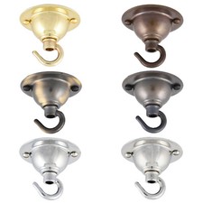 ElekTek Ceiling Rose Hook Plate Light Fitting 65mm Dia. & Screws Chandelier