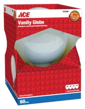 NOS! ACE VANITY GLOBE 60W G40 FROSTED LIGHT BULB MEDIUM BASE 3020088