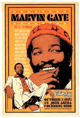 MARVIN GAYE ~ Vintage Concert Poster Reproduction Card ~ FREE