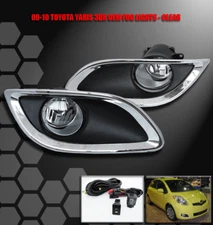 09-11 TOYOTA YARIS HATCHBACK 2DR/3DR JDM BUMPER FOG LIGHT LAMP+CHROME TRIM COVER