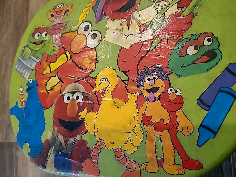 Детский табурет для ног ручной работы Elmo деревянный Улица Сезам (b18) - Изображение 4 из 4