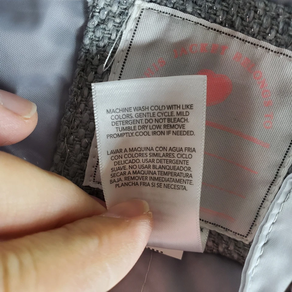 Carter ́s Niñas Gris con Oropel Plateado Cremallera Completa Chaqueta con Capucha con Orejas 18 Meses Foto 4 de 4