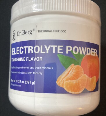 Dr. Berg Zero Sugar Electrolyte Powder 1000mg Potassium Tangerine Flavor 50 Serv