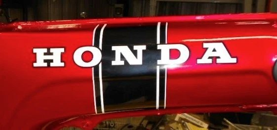 Honda CT70 KO 2pc. Black Stripe Main Frame Decal Set 69-71 MADE IN USA! Foto 2 de 4