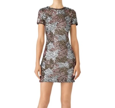 Dress the Population Gold & Silver Sequin Holly Cocktail Dress - Medium