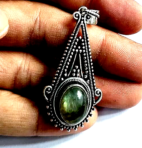 Pendentif Poisson En Labradorite Naturelle Plaqué Or - Œil En CZ, Breloque Chance, Neuf