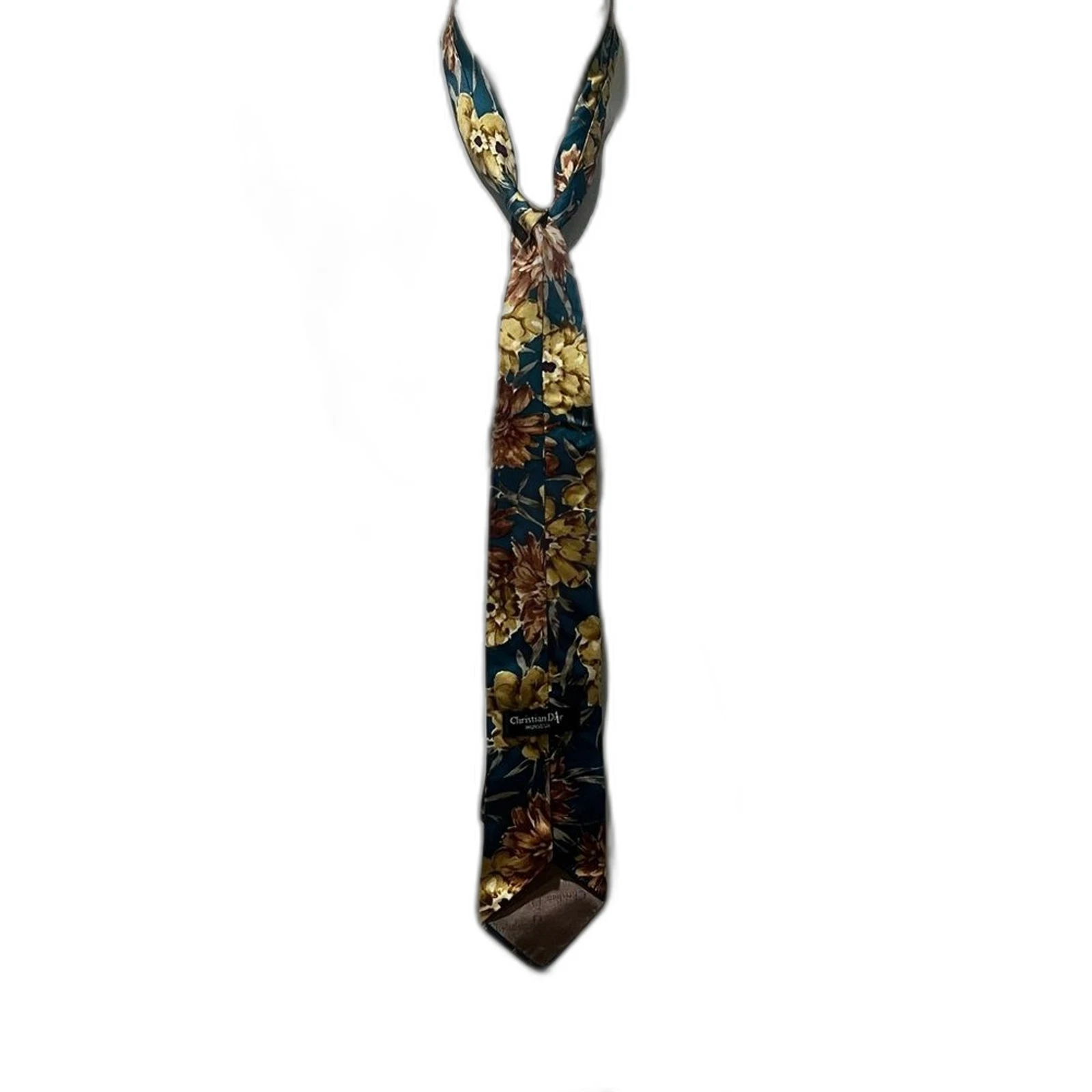 Foulard homme Christian Dior sarcelle et or