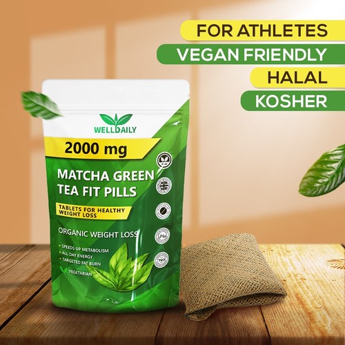 Organic Matcha Green Tea 2000mg 90 Tablets Weight Loss & Metabolism Booster - Picture 3 of 10