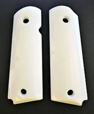 GRIPS 1911 FAUX IVORY SMOOTH FULL SIZE fits GOVT KIMBER SIG SPRINGFIELD COLT NEW