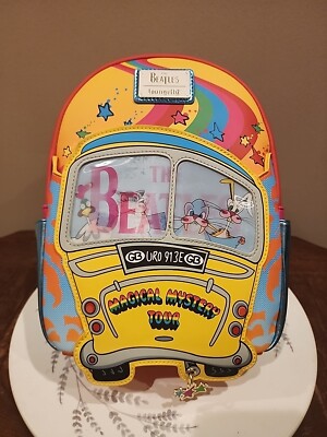 Loungefly the Beatles Magical Mystery Tour Bus Lenticular Mini Backpack NEW Loungefly The Beatles Magical Mystery Tour Bus Lenticular  main image 2
