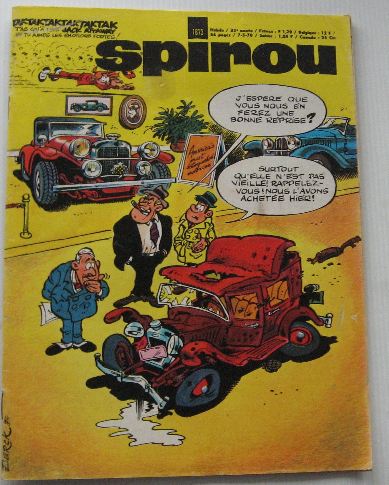 Spirou Journal No. 1673 Benoit Brisefer/Natacha Mini Story 1970 Good Condition