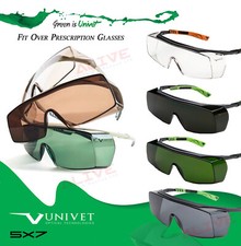 Univet Safety Glasses 5X7 Fit over Prescription Spectacles UV400 Protection Lens