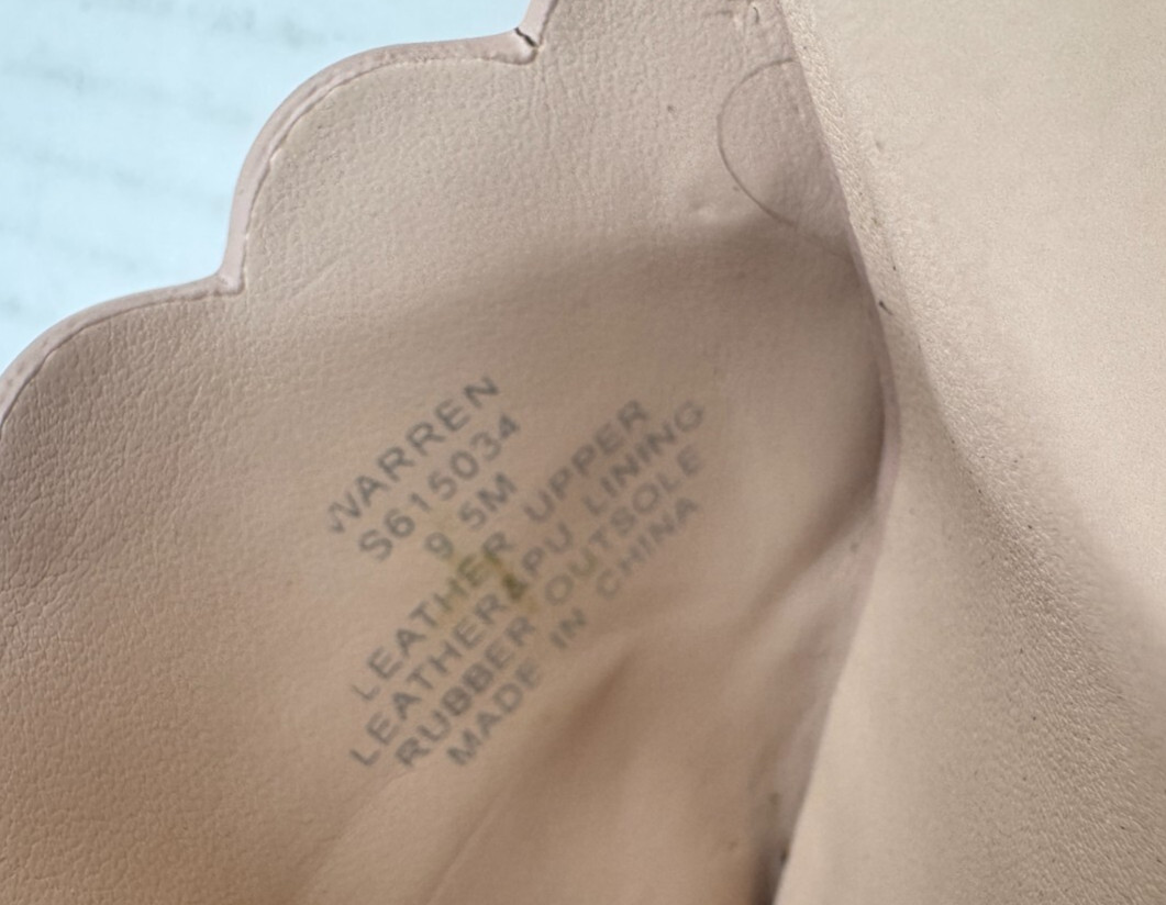 Kate Spade Warren Scalloped  Sandals Women's  Size 9.5 Pink Leather Slip On Shoe thumbnail 9