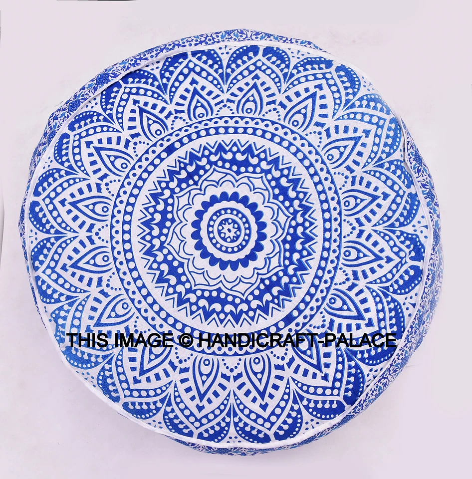 Индийский Мандала Пуф Османский Пуф Пуф Круглый Пуф Табурет для Ног Этнический Декоративный - Изображение 2 из 3