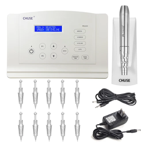 CHUSE C18 Pro 12V Permanent Makeup Machine Pen Kits SPMU MTS Device Tattoo Equip - product listing photo