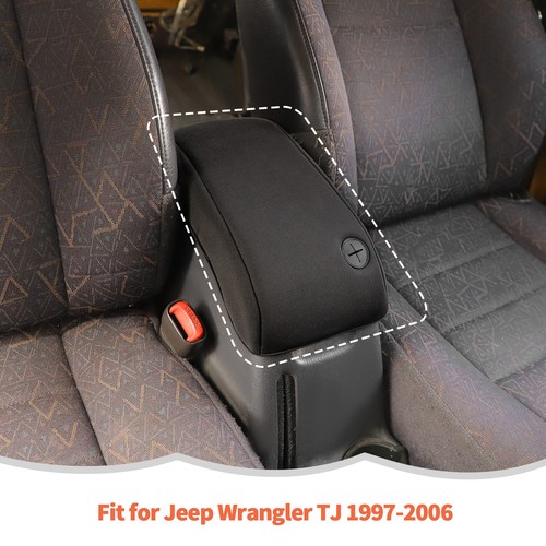Black Central Armrest Box Soft Cover for Jeep Wrangler TJ 1997-2006 Accessories - Picture 6 of 9