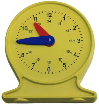 Wissner RE-Plastic  Lernuhr, Durchmesser ca. 11 cm, mit synchronen Zeigern, zum