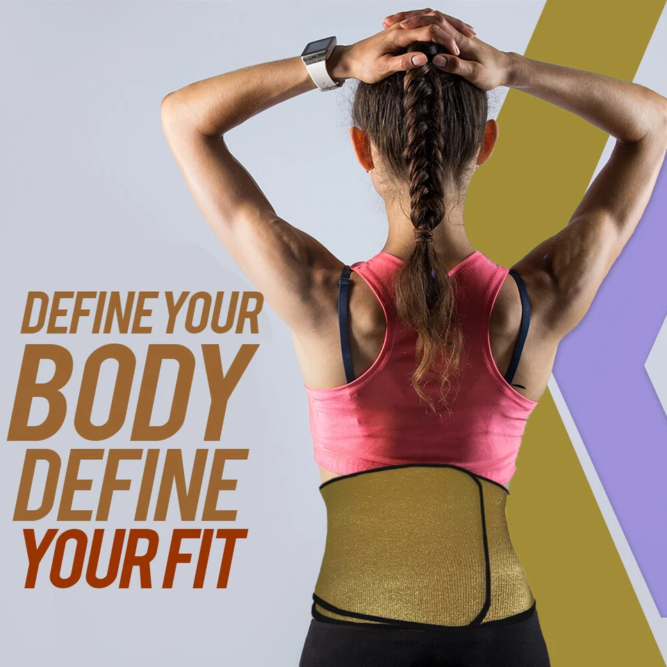 Cinturón térmico adelgazante Formfit. Modelador de cuerpo. 12''. Mujeres. Talla única. Oro metálico Foto 4 de 4