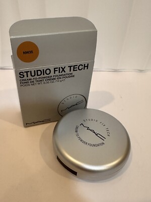MAC Cosmetics NW35 Studio Fix Tech Cream to Powder Foundation Full Size .35 oz