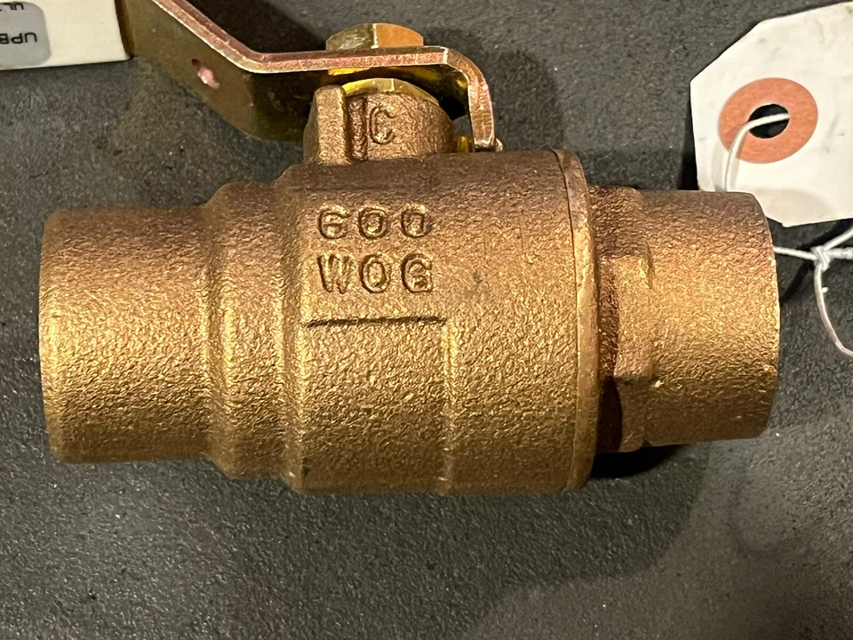 1" CxC, Std. Port, Lead-Free Bronze Ball Valve, 600 WOG, 150 WSP, MADE IN USA - Image 4 of 4