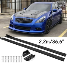 86.6'' Glossy Side Skirts Extension Rocker Panel Lip For Infiniti G37 X Sedan