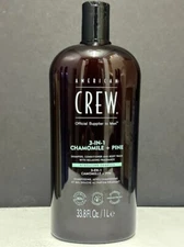 American Crew 3-In-1 Chamomile + Pine Shampoo, Conditioner & Body Wash -33.8floz