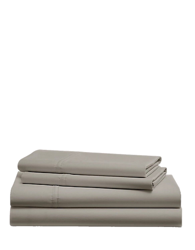 Lauren Ralph Lauren Spencer Solid Sateen Cotton Grey Queen Sheet 4 Pieces Set
