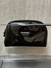 CHANEL Maquillage Black Zipper Makeup Bag PVC...