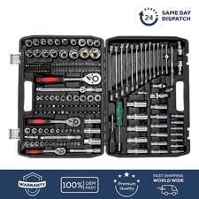 216PC Socket Wrench Set w/ Case Handle Ratchet Spanner Tool Kit 1/2" 1/4" 3/8"