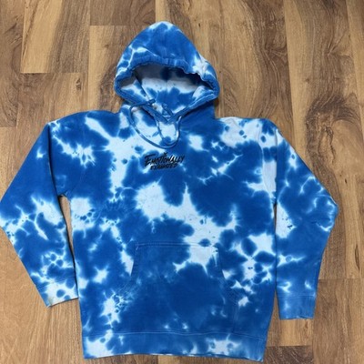 Defranco Emotionally Exhausted Blue Tie Dye Thick Hoodie Sweatshirt Shirt Small