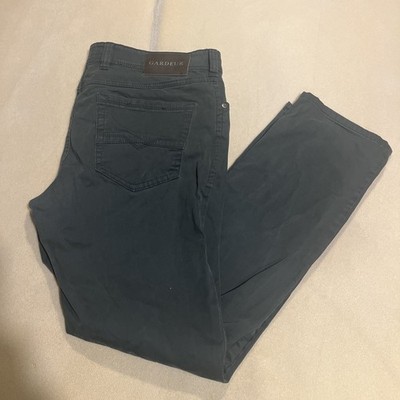 Atelier Gardeur Pants Men 36x32 Green Nevio Regular Fit Chino Khaki Stretch