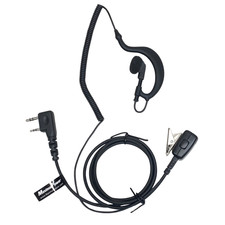 G Shape Two Way Radio Earpiece with Mic Headset 2Pin For Kenwood Retevis Baofeng