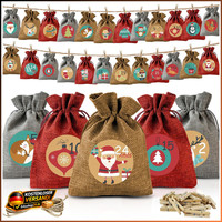 Adventskalender Selber BefüLlen 24 Stoffbeutel JutesäCkchen 18X13Cm