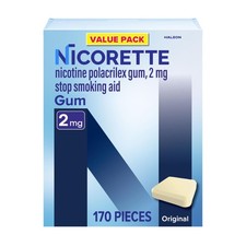 Nicorette 2mg Nicotine Gum to Quit Smoking , Unflavored, Original, 170 Count