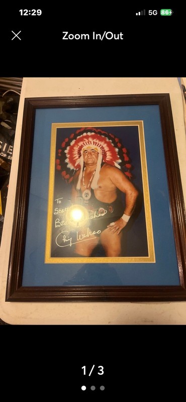WAHOO MCDANIEL signed pictures with a personal message to Scott