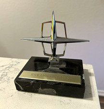 Lincoln Continental 1960s Chrome Star Hood Ornament Desk Trophy On Marble Base Lincoln Continental 1960s Chrome Star Hood Ornament Desk Trophy On Marble Base