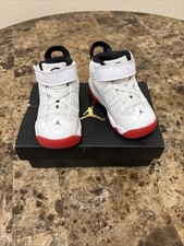 Toddler Size 5c Nike Air Jordan 6 Rings TD White Red Black 323420 160 W/Box
