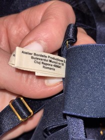 Bordelle Mari Longline Bodice Bra Navy Blue NWT S 30D 32C 34B 24k gold plated